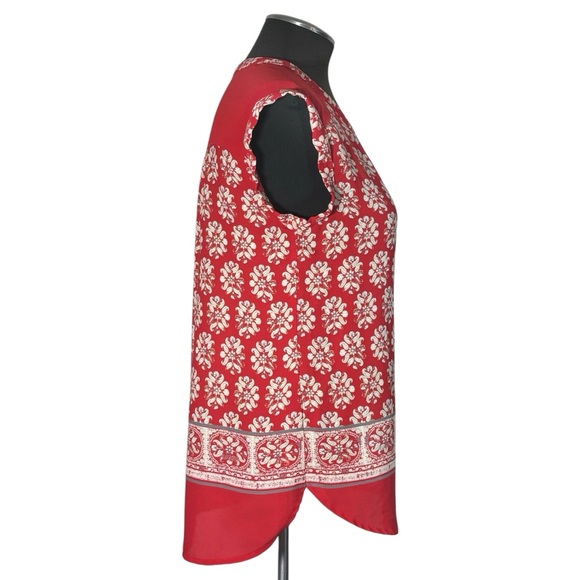 Pleione – Zip Front Sleeveless Print Top – Small - Picture 5 of 10